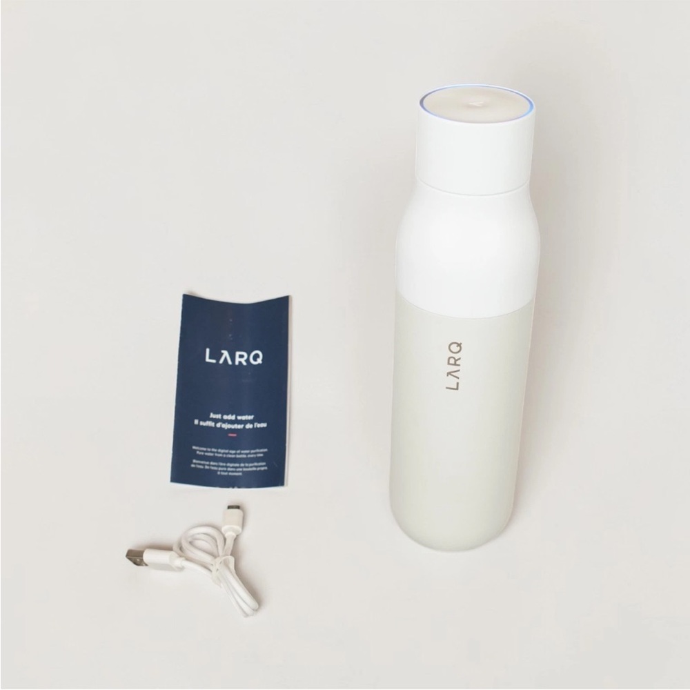 LARQ Bottle PureVis Granite White 17oz 500mL Self-Cleaning Stainless Steel